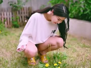 Korean Bj Jena in the Garden Uncensored